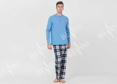 China 100% Luxusder pyjama-Sätze der Baumwollvorgespinst-Jersey-Männer, die zusammenpassenden Pyjamas der Männer zu verkaufen