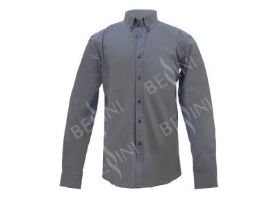 China Ropa de encargo del trabajo de la sensación de la mano suave, camisas largas para hombre 140gsm de Oxford de la manga en venta