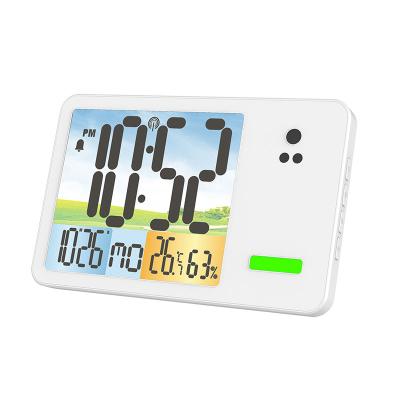 China Class 2021 Battery Operated Digital Desktop Time Clock With Color Display Screen for sale