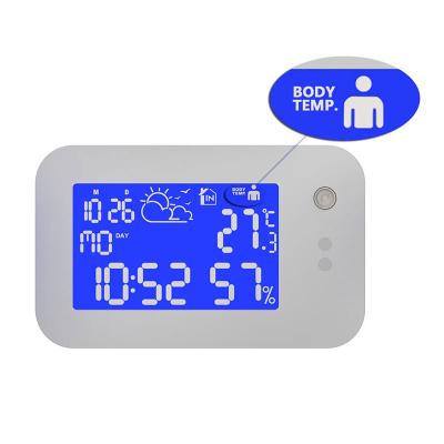 China Indoor Home Use Portable Body Temperature Measuring Thermometer with RCC Alarm Clock for sale