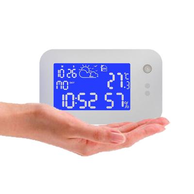 China Small White Calendars Table Calendar Desktop Digital Clock With Date Day Alarm for sale