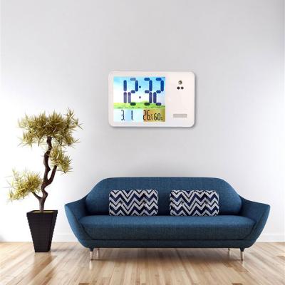 China Calendars Minimalist Living Room Accurate Radio Controlled Wall Clock With LOGO Printed for sale