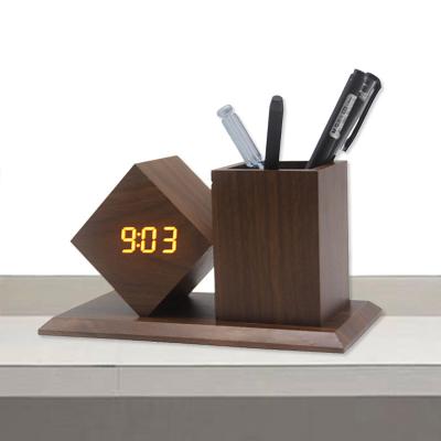 China Wooden Wooden Ball Pen Holder Calendars Mobile Clock and Digital Pendulum for sale