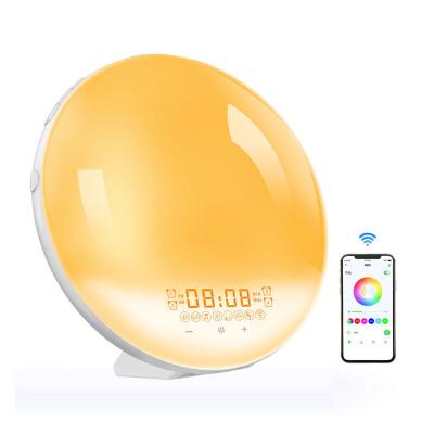 China Smart APP Voice Radio Control Wake Up Light Sunrise Simulation Alarm Clock For Kids for sale