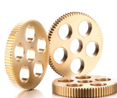 China Aluminum Bronze / Brass Straight Spur Gear Casting Hobbing Spiral Tooth Profile for sale