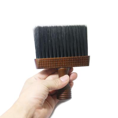 China Nylon Barber Hair Remover Brush High Quality Wooden Handle Hair Cleaning Brush Hairdressing Neck Cloth Brush Shaving Brush for sale