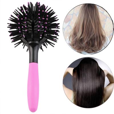 China Spherical Round Magic Curly Hair Round 3d Ball 3D Comb Degree Women Hair Brush for sale