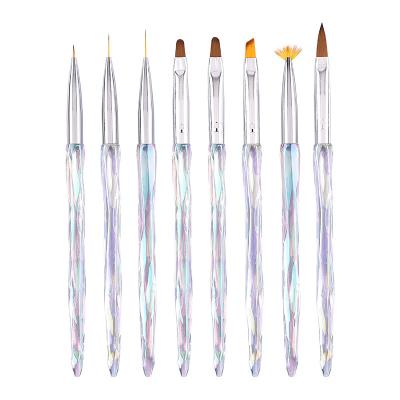 China Nail Art Design Brushes Nail Liner Detailing Brushes Nail Art Liner Brush Nail Drill Bitten Nail Detailing Brushes for sale