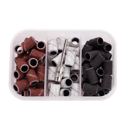 China Fashional 80 150 240 Cuticle Remover Durable Snow Pattern Sanding Bands Emery Rings For Electric Nail Drill Bit for sale