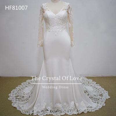 China Dry Cleaning Long Sleeve Beaded Wedding Dress , Vintage Style Wedding Dresses for sale