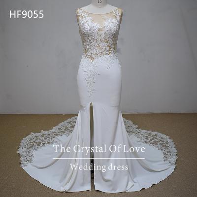 China dry cleaning lace fishtail wedding dress, best wedding dress factory in china for sale