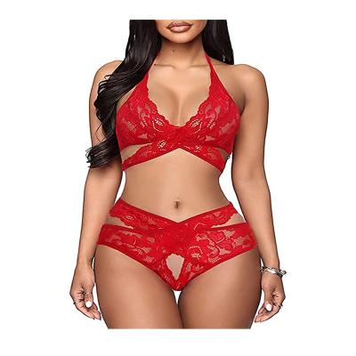 China Women Sweet Sexy Lingerie Set Surprises Lace Bra And Panty Set Bralette Two Piece Sleepwear for sale