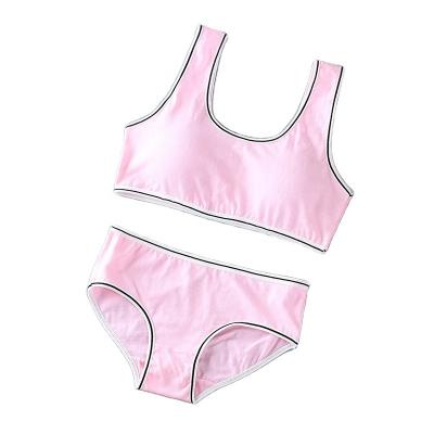 China Breathable School Girls Bra Underwear Set Teenage Cotton Sports Bra Top for sale