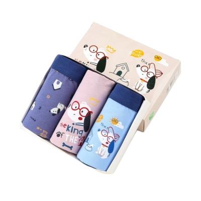 China Boy's Boxer Shorts Cartoon Baby College Student Breathable Cotton In Three Boxers for sale