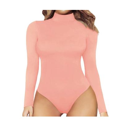 China Plus Size Women's Turtle Neck Fake Long Sleeve Tops Jumpsuit Overalls Body Swimsuit for sale