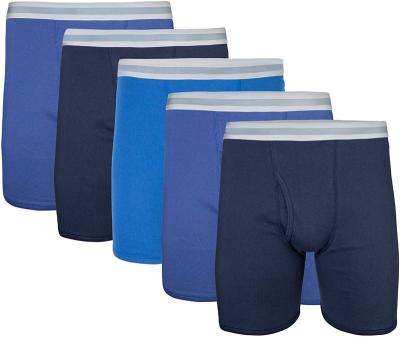 China QUICK DRY Men's Regular Leg Boxer Briefs Cozy Multipack Cotton Underwear for sale