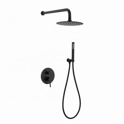 China Modern Luxury Gold Wall Mounted Shower Set Shower Tub Faucet Shower Concealed Bathroom Black Shower Faucet Sets for sale