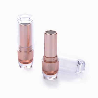 China Cosmetic Make Your Own Unique New Style Custom Rose Gold Empty Plastic 12.1 Mm Lipstick Tubes for sale