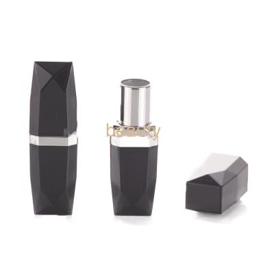 China Wholesale Cosmetic Single Black Square Lipstick Container for sale