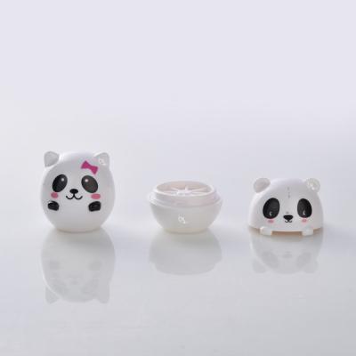 China Cute Cosmetics Panda Empty Plastic Small Lip Balm Container Jars Cosmetic Packaging for sale