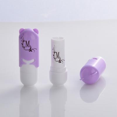 China Design Cosmetic Unique Funny Custom Your Own Logo Plastic Empty Lip Balm Tube 5g Container With Cute Cap for sale