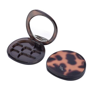 China New 3D Printing Recyclable Custom Empty Amber Unique Shape Timber Shell Eyeshadow Palette Case for sale