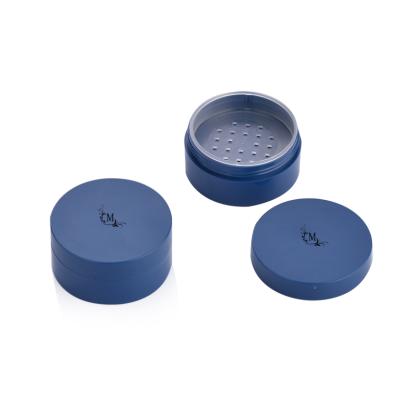 China 50g Color Cosmetic Custom Cosmetic Empty Plastic Loose Mineral Powder Jar With Sieve for sale