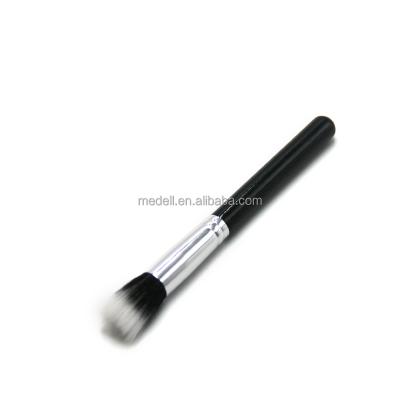 China Mixed Black Wooden Synthetic Goat Hair Flat Brush Handle Powder Brush Powder Brush Makeup Brushes for sale