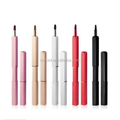 China Fan Brush Wholesale Hot Selling Retractable Lip Brush Colorful Makeup Brush for sale