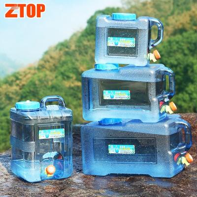 China Sustainable Wholesale Plastic Portable Light Blue Square Wide Mouth 7.5 Liter 10L 15L 20L Water Container for sale