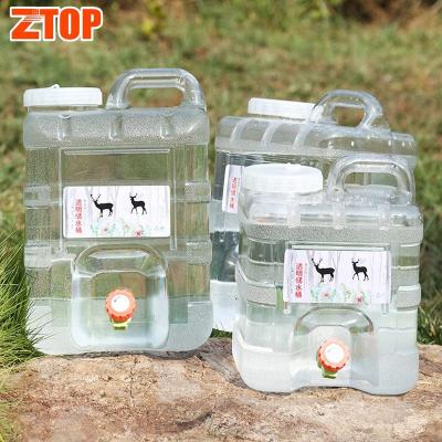 China Sustainable Food Grade Large Volume Reusable Mineral Water Large Plastic Drinking Container With Faucet for sale