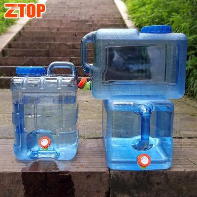 China Wholesale Durable Large Volume 7.5L 10L 15L 20L Wide Mouth Mineral Water Tank Blue Carrier With Faucet for sale