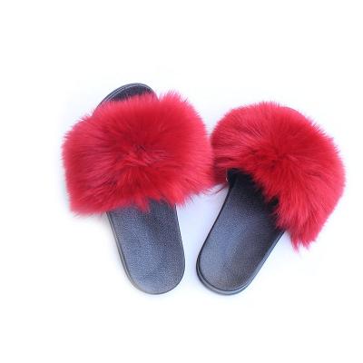 China Sweat-absorbent Hairy Slippers For Women Faux Fur Slippers Slippers Eva Faux Suede Winter Autumn Outdoor Slippers Summer Plush Anti-skid Shoes for sale