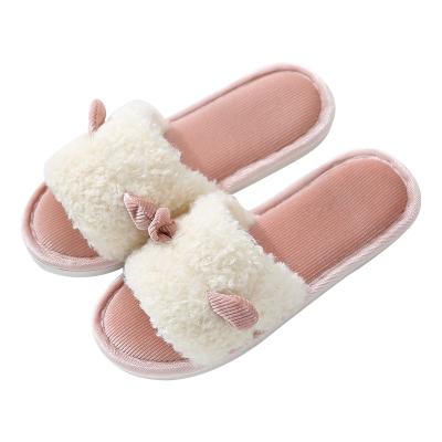 China Fashion trend factory direct home slippers plush plush thick bottom indoor slippers for sale