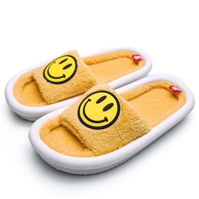 China Soft Men Flip Flop Slipper Shoes Smiley Designer Winter Warm Cotton Fashion Trend Woman Slippers for sale