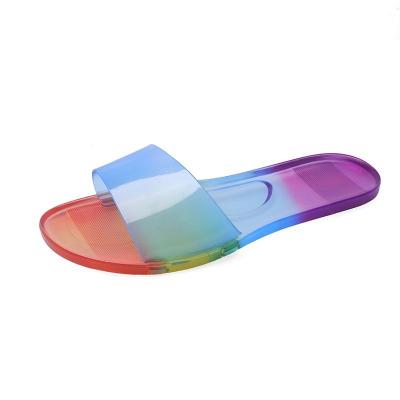 China Summer Women's New Fashion Trend Women's Sandals Transparent Shoe Covers Use Sandals Ladies Beach Flat Sandals Vacation Outdoor Slippers for sale