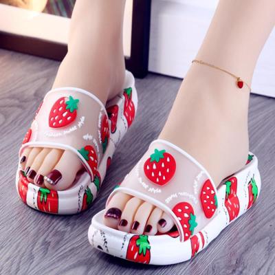 China CUSHIONING fruit thick-soled women's cartoon slippers, summer cute slippers, women's sandals for sale