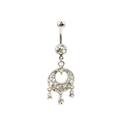 China Romantic Circular Knit 316 Stainless Steel Belly Ring Body Jewelry Navel Piercing Ring for sale