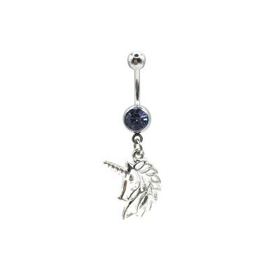 China Cute Unicorn 316 Stainless Steel Belly Ring Body Piercing Jewelry Navel Ring for sale