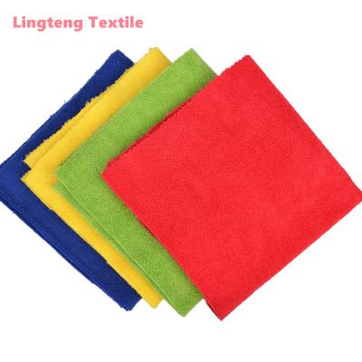 China Sustainable Soft Absorbency Microfiber Kitchen High Density Fiber Dish Natural Blue Clean Cleaning Towel Cloth for sale