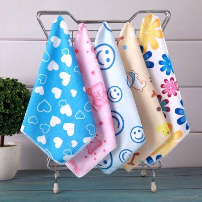 China Factory Wholesale Microfiber Kids Hand Towel Black White Flower QUICK DRY for sale