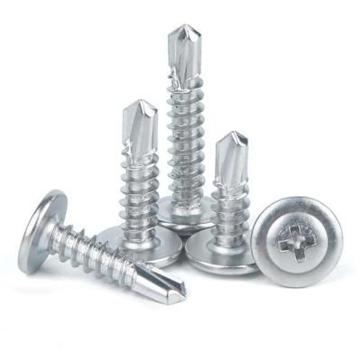 China Truss 410 Stainless Steel Cross Recessed Round Head Joint Pan Dovetail Self Drilling Screws for sale