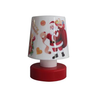 China Minitype small table led lamp Christmas theme decorate plastic small table led lamp for sale