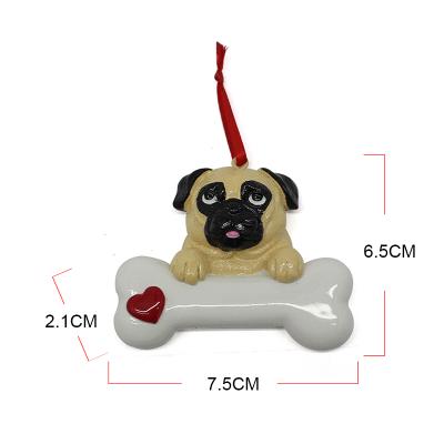 China Handmade Custom Resin Christmas Gifts The Dog A Bone Ornament for sale