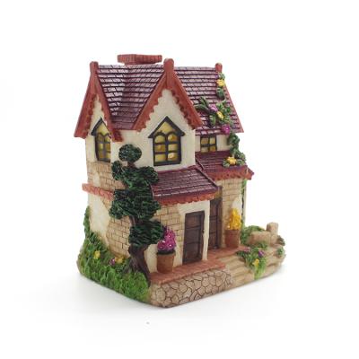 China Pretty Europe Resin Garden Decor Series Miniature Houses Statue for sale