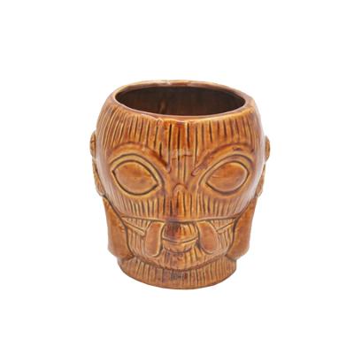 China Creative Masked Shape Tiki Mug Cup Ceramic Novelty Cheap Viable for sale