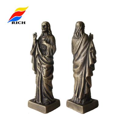 China Europe Art Decorations Die Casting Metal Jesus Statue Religious Items for sale