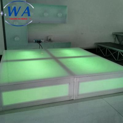 China LED Dance Floor Acrylic Cheap Tempered Glass Quick Assemble Acrylic White Outdoor Led Conference Dance Floor Led Stage for sale