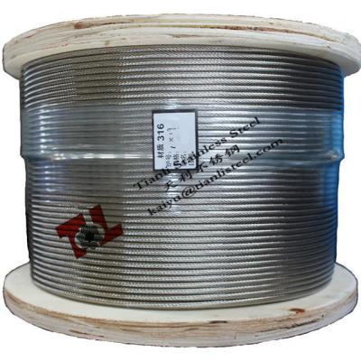 China A4 1.4401 316 1x19 8mm Stainless Steel Wire Rope for sale