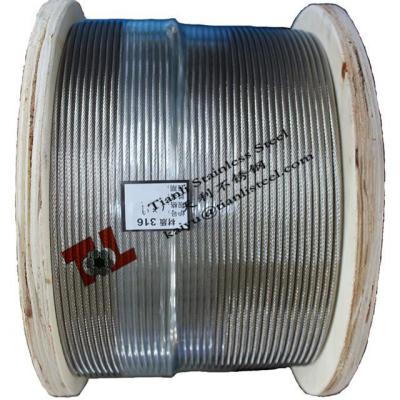 China AISI 304 1x19 8mm Stainless Steel Wire Rope for sale